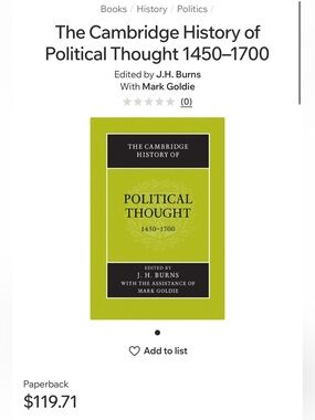 The Cambridge History of Political Thought (1400-1700)